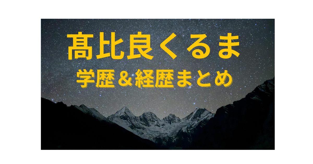 髙比良くるまの年齢や大学、経歴をまとめたプロフィール記事アイキャッチ